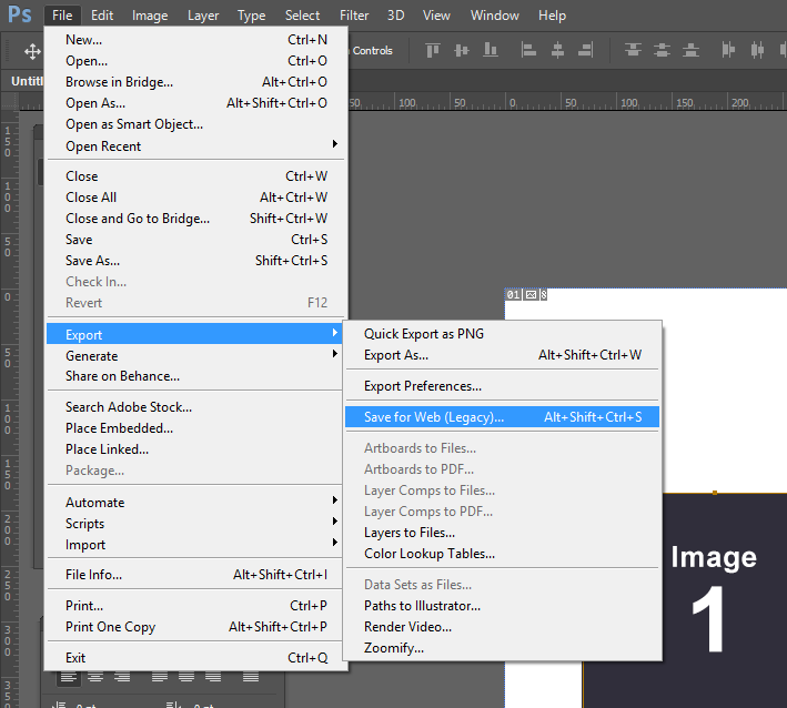 Photoshop Export Slices  